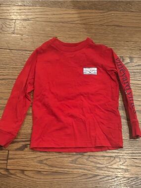 Vineyard Vines Red Christmas Crewneck Long Sleeve Shirt